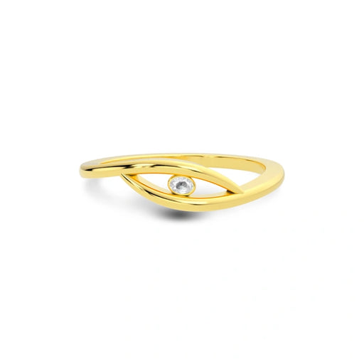 White Sapphire Gold Ring R9