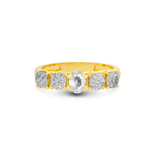 White Sapphire Gold Ring R10