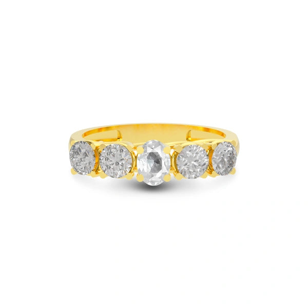 White Sapphire Gold Ring R10