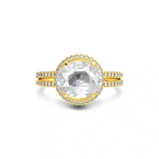 White Sapphire Gold Ring R11