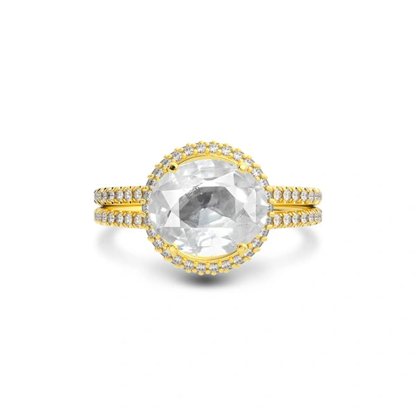 White Sapphire Gold Ring R11