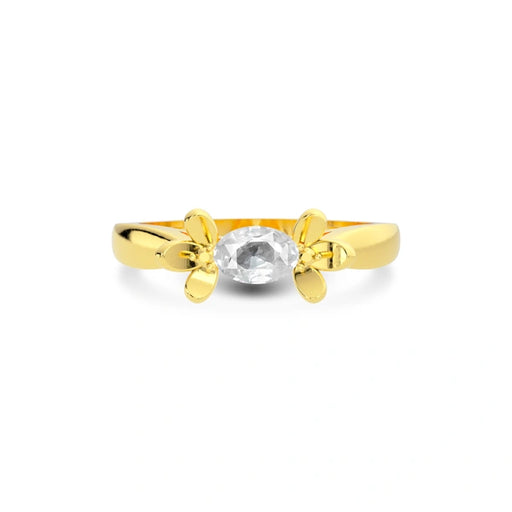 White Sapphire Gold Ring R12