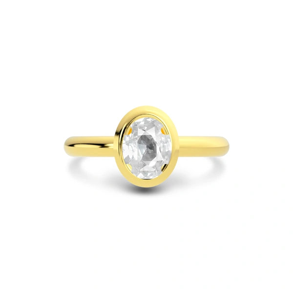 White Sapphire Gold Ring R14