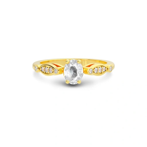 White Sapphire Gold Ring R15