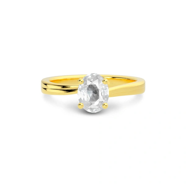 White Sapphire Gold Ring R16