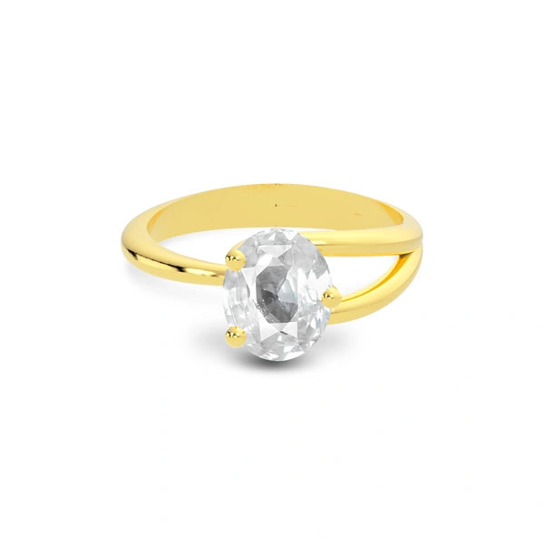White Sapphire Gold Ring R19