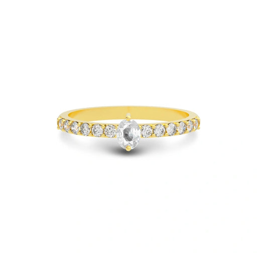 White Sapphire Gold Ring R20