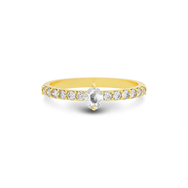 White Sapphire Gold Ring R20