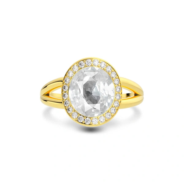 White Sapphire Gold Ring R21