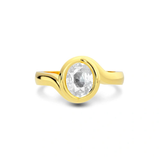 White Sapphire Gold Ring R22