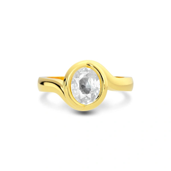 White Sapphire Gold Ring R22