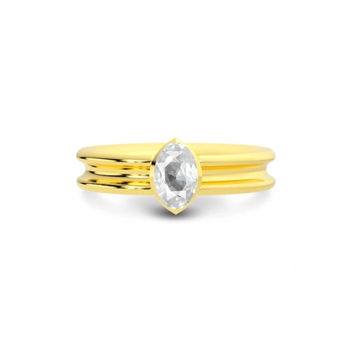 White Sapphire Gold Ring R24