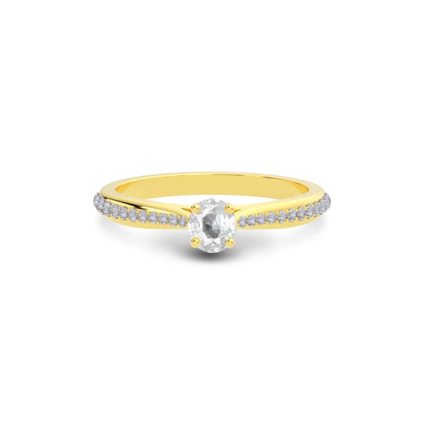 White Sapphire Gold Ring R25