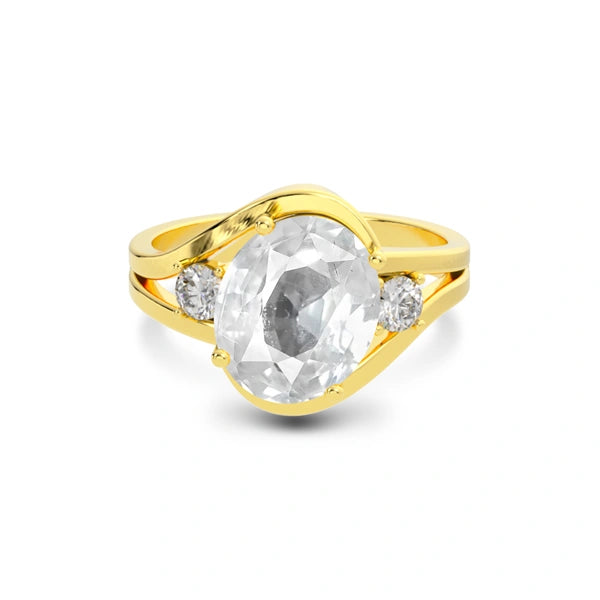 White Sapphire Gold Ring R26