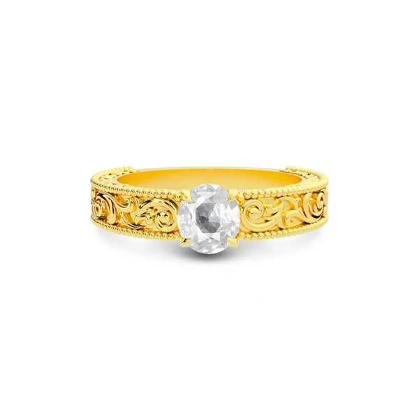 White Sapphire Gold Ring R33