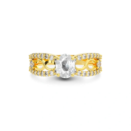 White Sapphire Gold Ring R34
