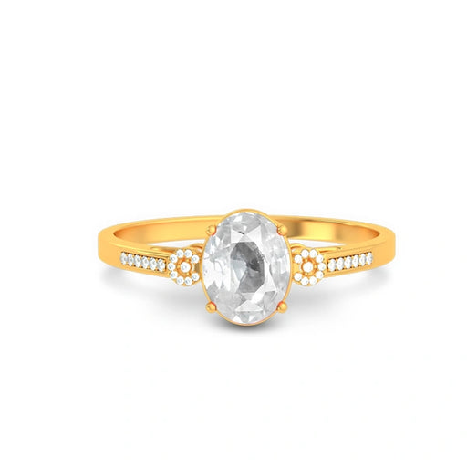 White Sapphire Gold Ring R37