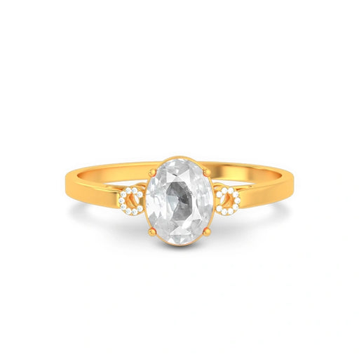 White Sapphire Gold Ring R38