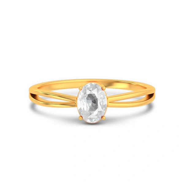 White Sapphire Gold Ring R43