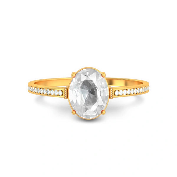 White Sapphire Gold Ring R50