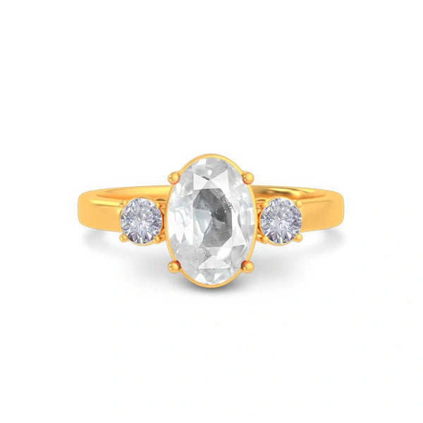 White Sapphire Gold Ring R51