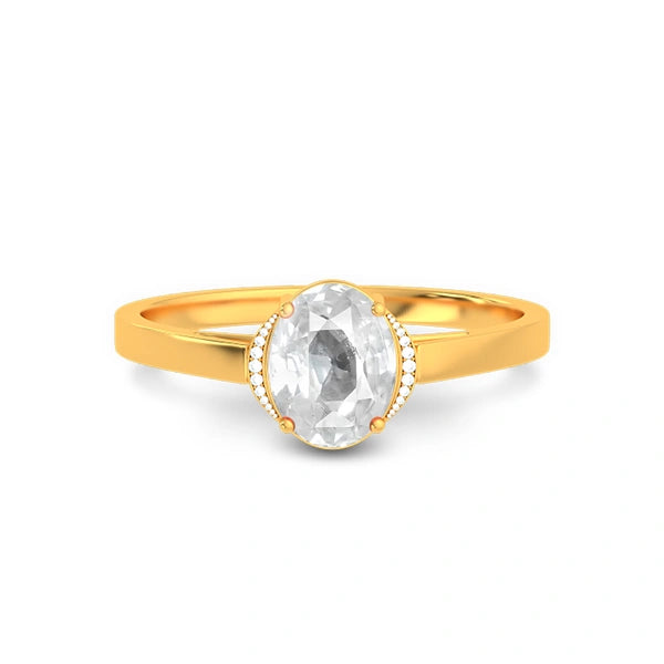 White Sapphire Gold Ring R54