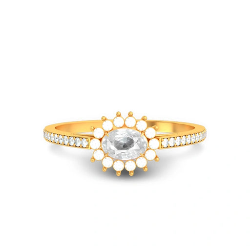 White Sapphire Gold Ring R55
