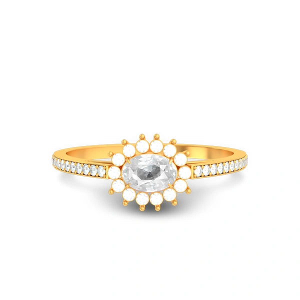 White Sapphire Gold Ring R55