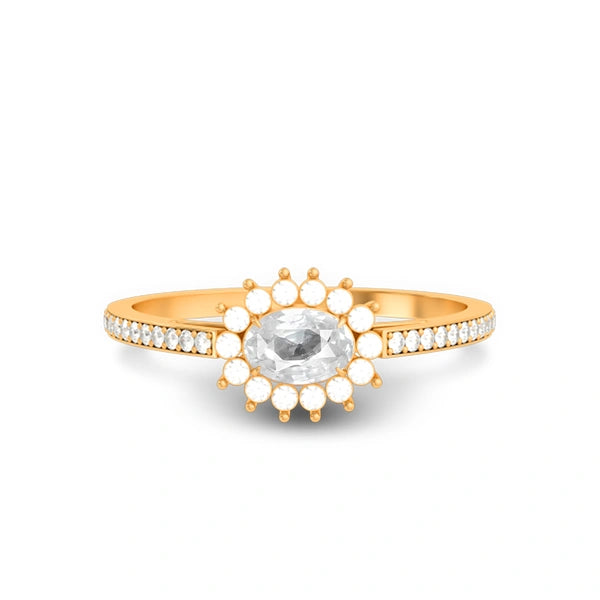 Buy White Sapphire Stone Panchdhatu R55 Ring on GemsRoot