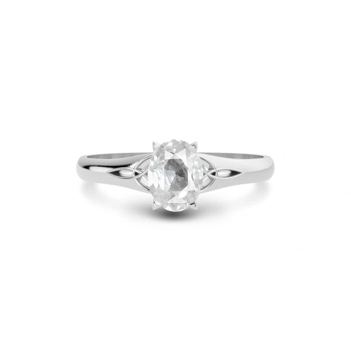 White Sapphire Platinum Ring R6