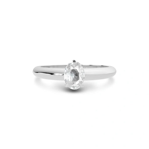 White Sapphire Platinum Ring R13
