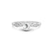 White Sapphire Platinum Ring R15