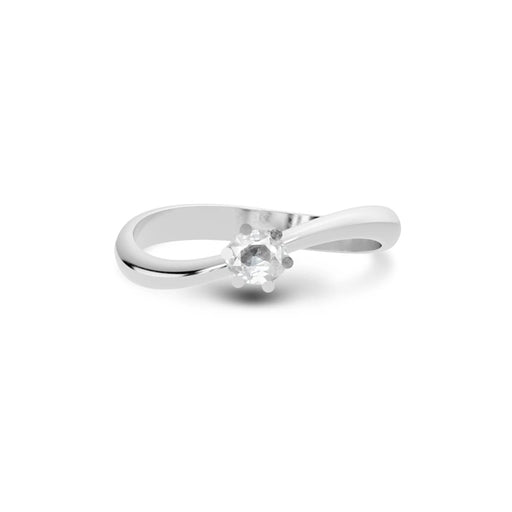 White Sapphire Platinum Ring R17
