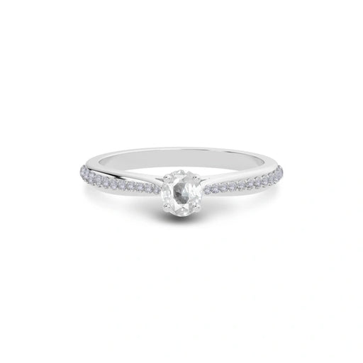 White Sapphire Platinum Ring R25