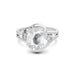 White Sapphire Platinum Ring R26