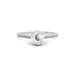 White Sapphire Platinum Ring R28
