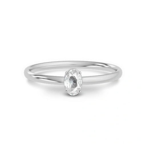 White Sapphire Platinum Ring R39