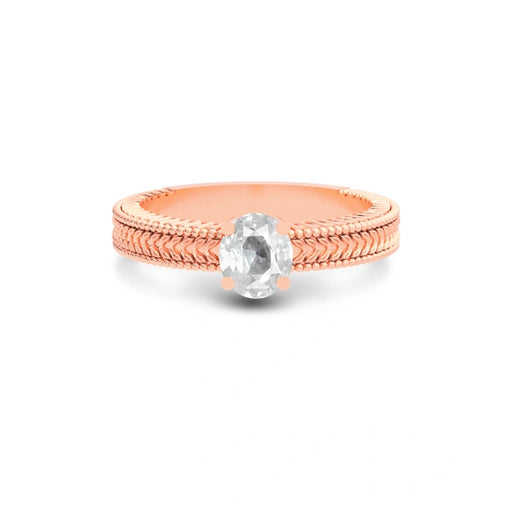 White Sapphire Rose Gold Ring R3
