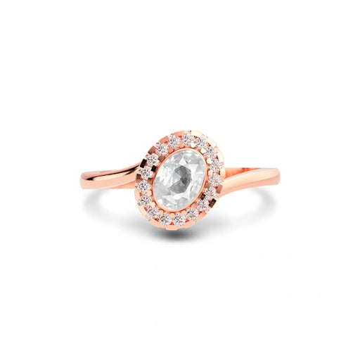 White Sapphire Rose Gold Ring R5