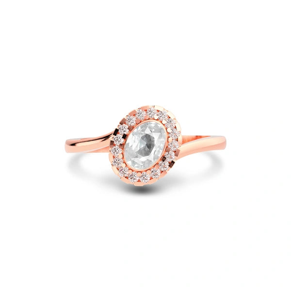 White Sapphire Rose Gold Ring R5