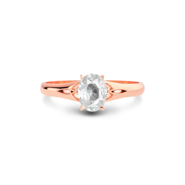 White Sapphire Rose Gold Ring R6