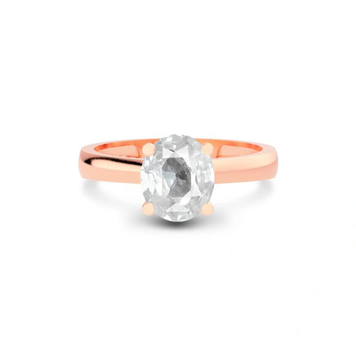 White Sapphire Rose Gold Ring R7