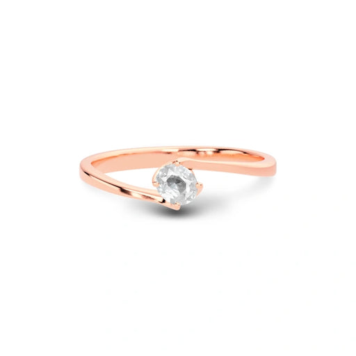 White Sapphire Rose Gold Ring R8