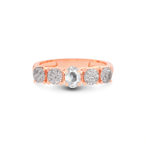 White Sapphire Rose Gold Ring R10