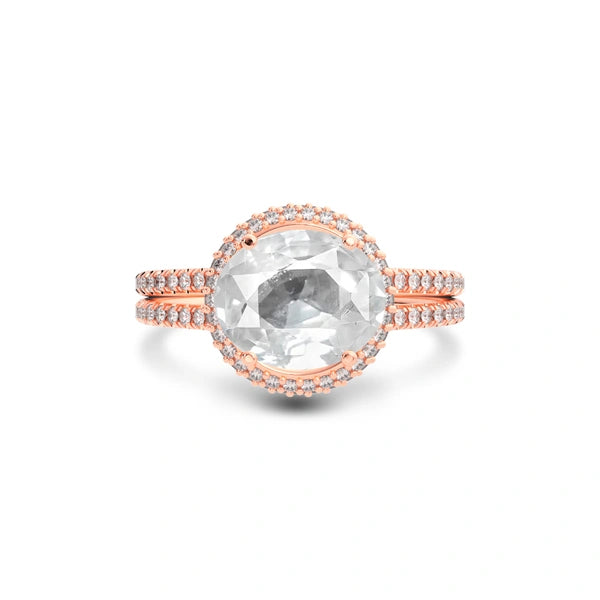 White Sapphire Rose Gold Ring R11