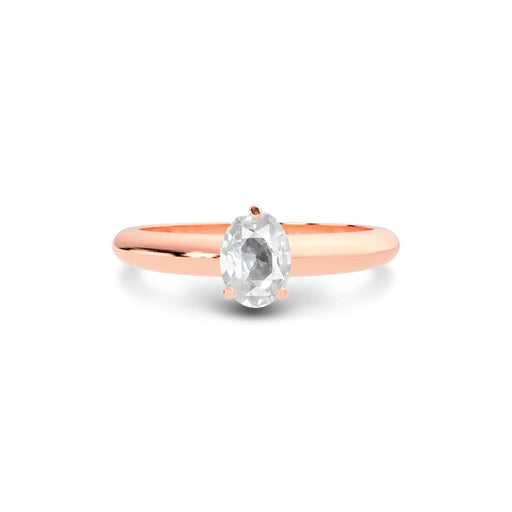 White Sapphire Rose Gold Ring R13
