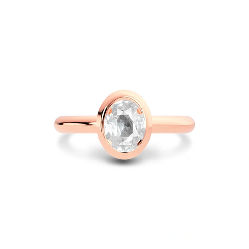 White Sapphire Rose Gold Ring R14