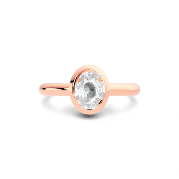 White Sapphire Rose Gold Ring R14