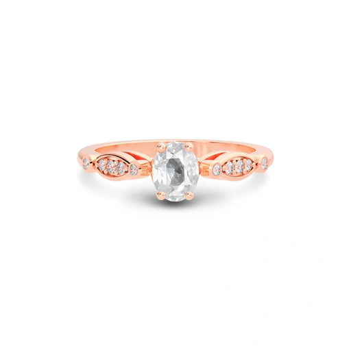 White Sapphire Rose Gold Ring R15