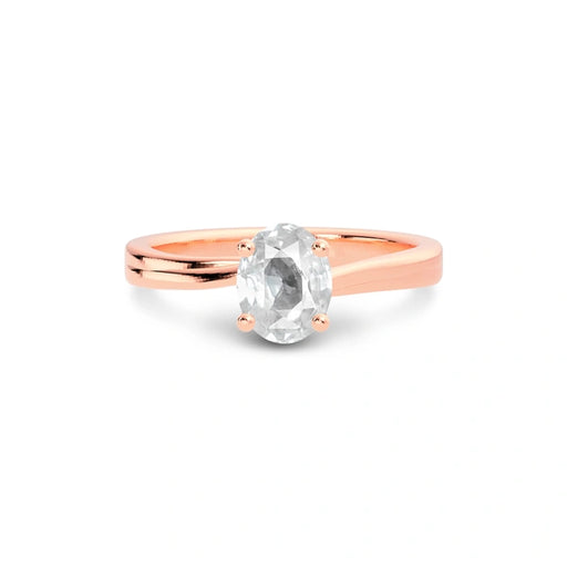 White Sapphire Rose Gold Ring R16
